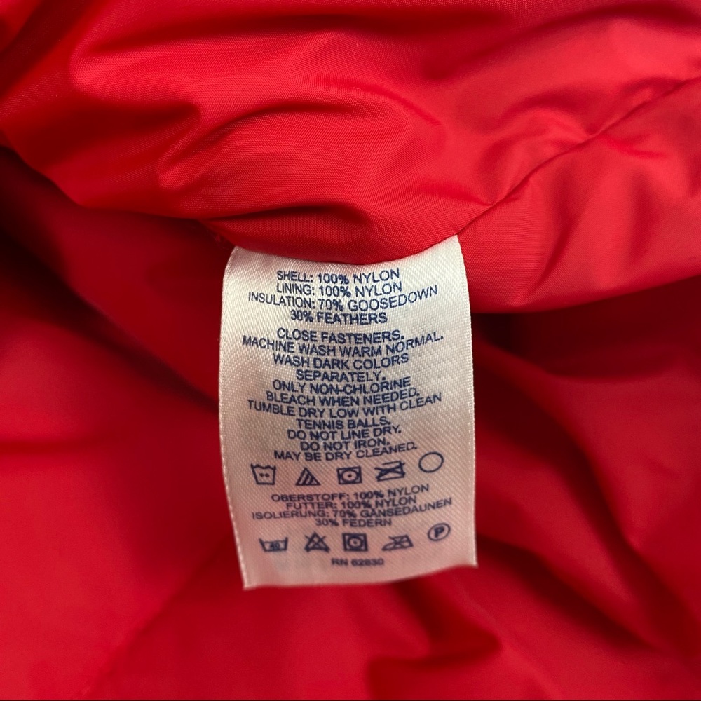 Red Goose Down Feather Puffer Vest Jacket Sz L - Picture 6 of 7